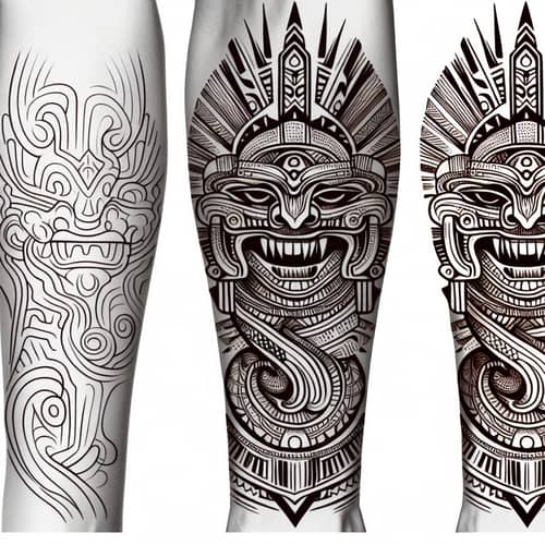 Chavin Culture and Dragon Head Tattoo Design