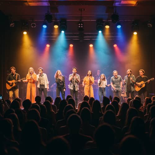 Live Concert Performance by a Singing Group