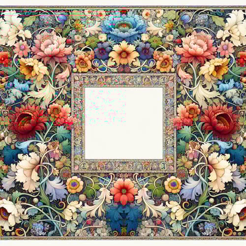 William Morris Inspired Floral Border Designs | Vibrant Colors & Details