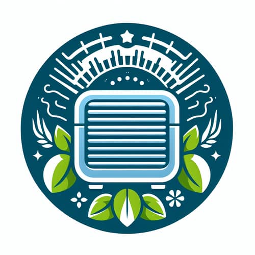 UV Air Purifier Logo Illustration: Clean Air & UV Rays