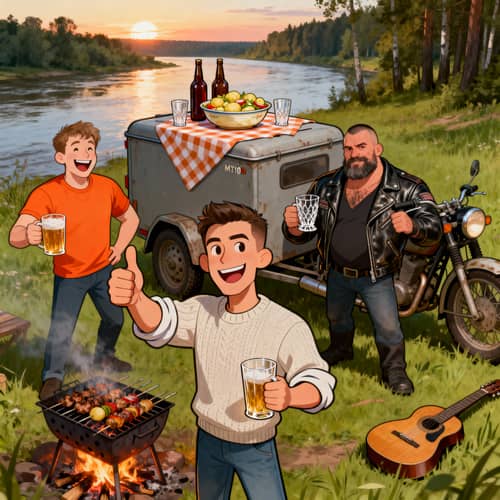 Celebratory Summer Evening by the River Celebratory Summer Evening by the River