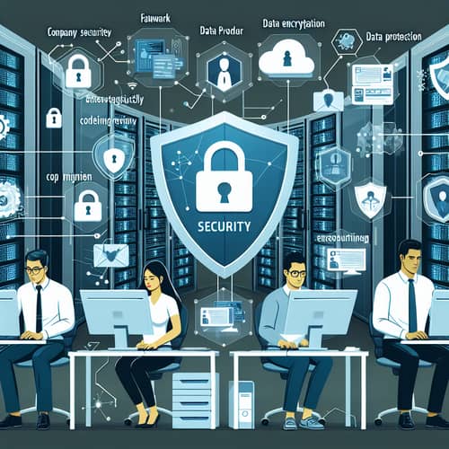 Maximizing Company Security: Data Protection Illustration