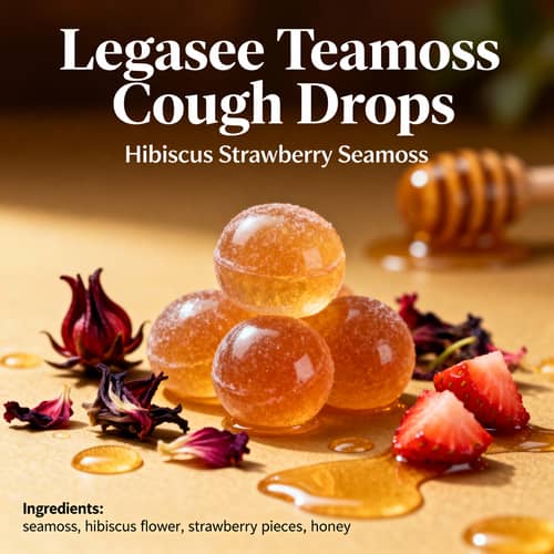 Legasee Teamoss Strawberry Hibiscus Cough Drops Legasee Teamoss Strawberry Hibiscus Cough Drops