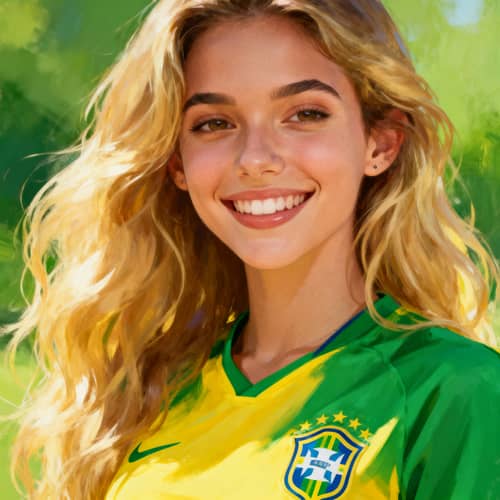 Cute Baby in Brazil Football Shirt - Joyful and Bright