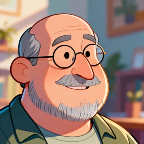 Cartoon Portrait of Mark - 64-Year-Old Man Cartoon Portrait of Mark - 64-Year-Old Man