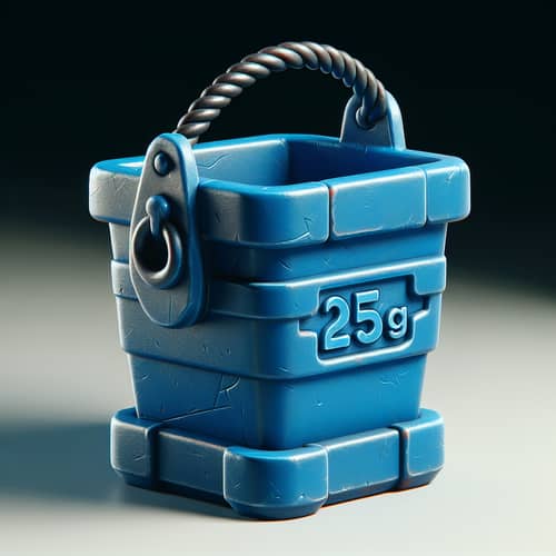 Realistic Blue Water Bucket - 25kg Weight