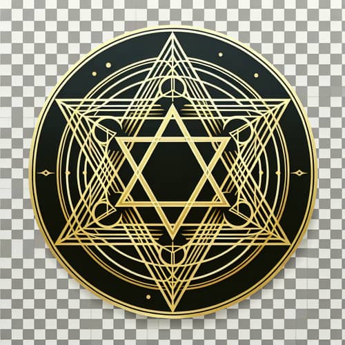 Gold Metatron's Symbol on Transparent Background