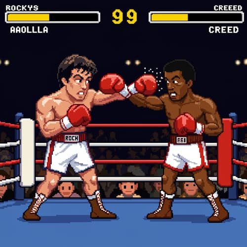 Retro Rocky vs Apollo Game Art