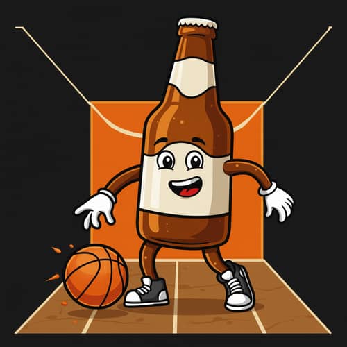 Animated Beer Bottle Basketball Jersey Logo