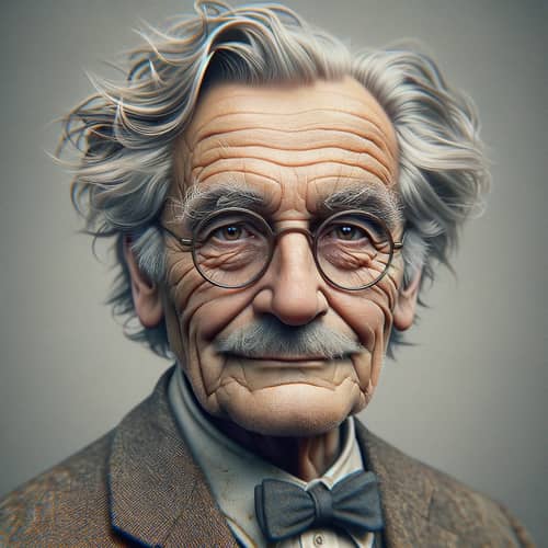 Seasoned Theoretical Physicist Portrayed with Ultra-Realistic Detail