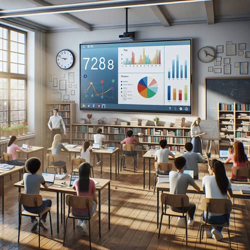 Interactive Smartboard in Classroom with Students and Teachers | Educational Activity