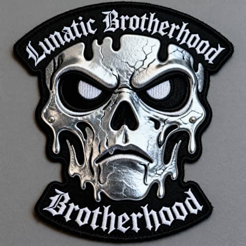 Lunatic Brotherhood Biker Patch - Melted Face Design Lunatic Brotherhood Biker Patch - Melted Face Design