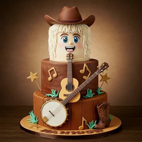 Country Music 30th Birthday Cake with Mullet