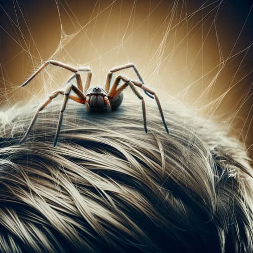 Creepy Spider Crawling on Person's Hair