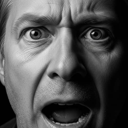 Weird Black and White Photorealistic Face Art