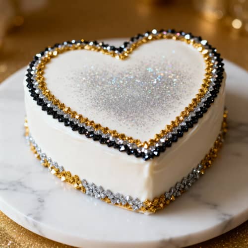 Heart Shaped Cake with Sparkling Icing Heart Shaped Cake with Sparkling Icing