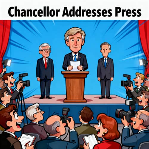 Political Figures Cartoon: Chancellor Spotlight Political Figures Cartoon: Chancellor Spotlight
