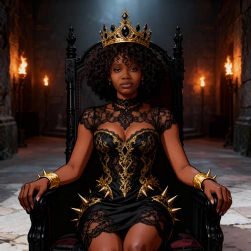 Stunning Black Queen Comic Illustration