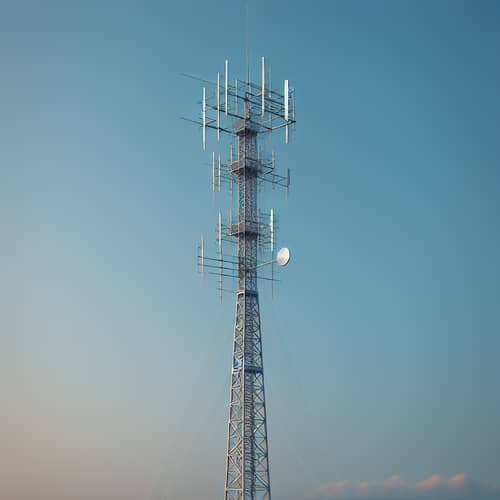 Metal Antenna Against Blue Sky