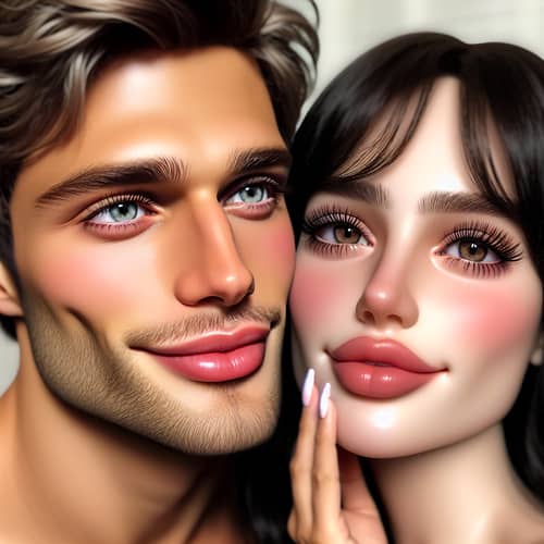 Attractive King and Beloved Queen - Romantic Portrait in Stunning Detail