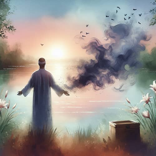 Serenity Portrait: Letting Go of Negative Thoughts by the Lake