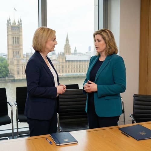 Liz Truss and Penny Mordaunt Engage in Discussion