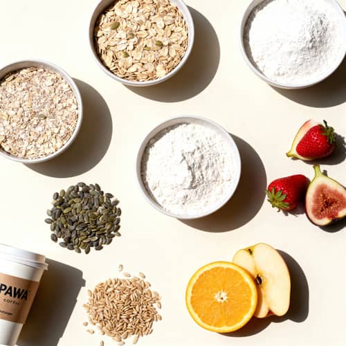 Modern Minimal Flat Lay of Fresh Ingredients Modern Minimal Flat Lay of Fresh Ingredients