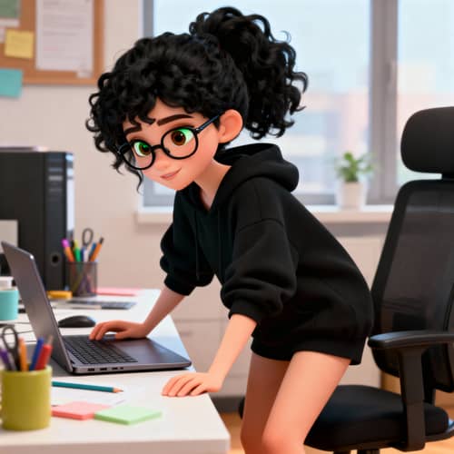 Pixar-Style 3D Animation of a Young Woman Pixar-Style 3D Animation of a Young Woman