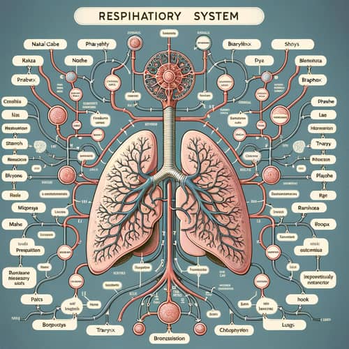 Human Respiratory System Mind Map - Anatomy