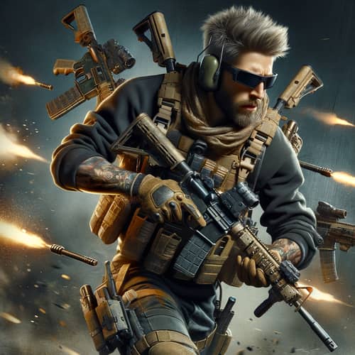 Counter-Strike Caucasian Male Character with Guns Blazing