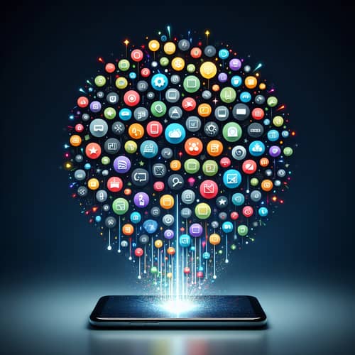 Smartphone Icon with Innovative App Icons | App Services
