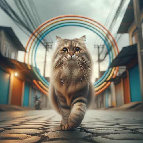 Cat Walking in Motion - Cute Feline in Action