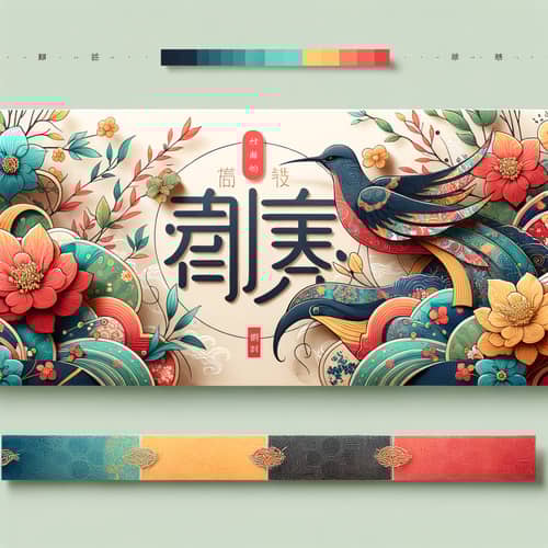Bright Colors & Intricate Patterns: Floral Images & Calligraphy Design