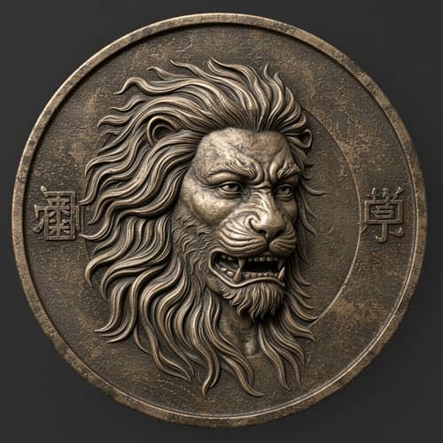 Lion-Faced Mancho Coin Design Lion-Faced Mancho Coin Design