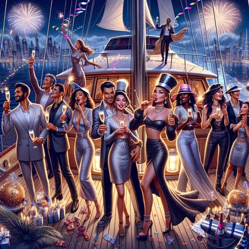 Luxurious New Year's Celebration on Sailing Yacht | Diverse Party Atmosphere