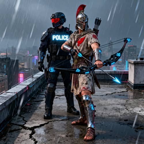 Police Spartan Archer Grey - Action Figure Collectible