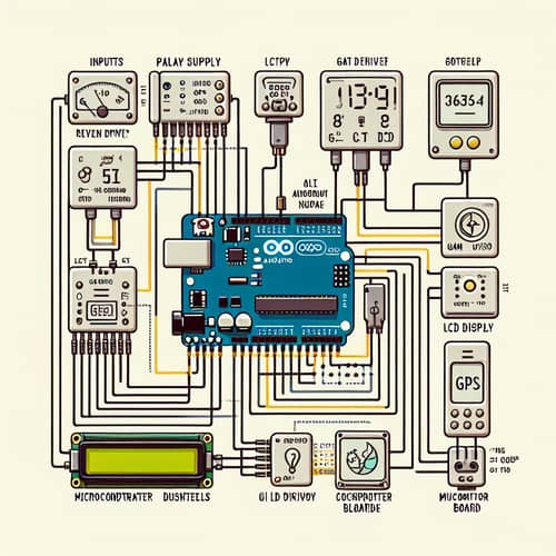 Arduino Integration with Power Supply, Relay Driver, LCD Display, GPS & GSM