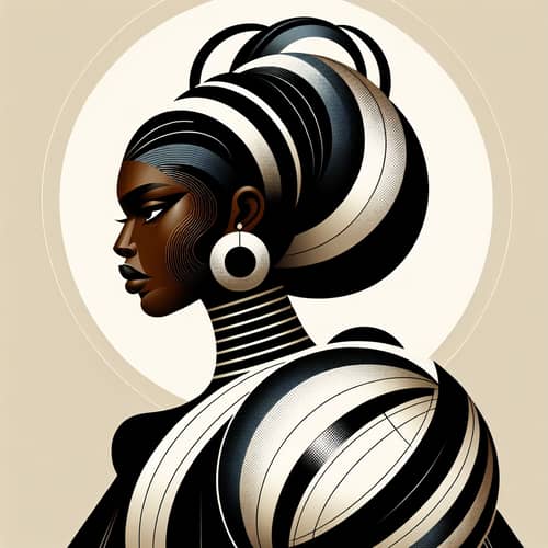 Modern African Queen Illustration with Globe
