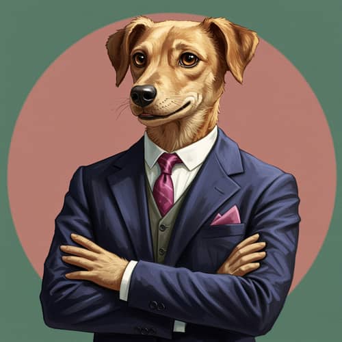 Whimsical Dog in Tailored Suit - Fantasy Art