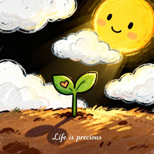 Cute Doodle Art Highlighting Life's Importance Cute Doodle Art Highlighting Life's Importance