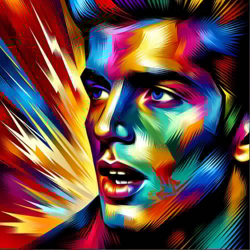 Vibrant Pop Art Music Star Digital Painting