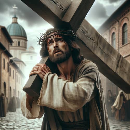 Jesus Carrying Cross - Symbol of Sacrifice and Redemption