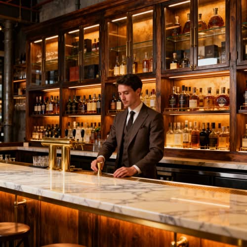 Aesthetic Liquor Store Bar with Service Counter Aesthetic Liquor Store Bar with Service Counter