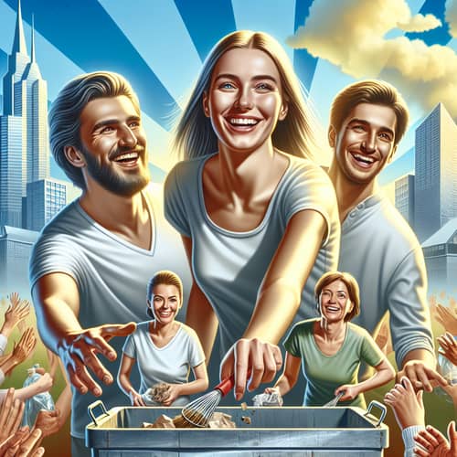 Cheerful Europeans Keeping Environment Clean | Trash Disposal in Action