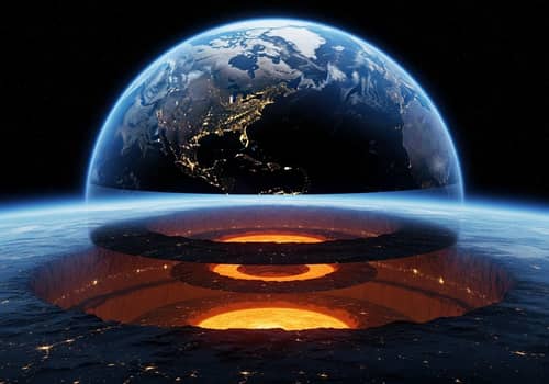 Surreal Earth: A Peek Inside a Circular Hole