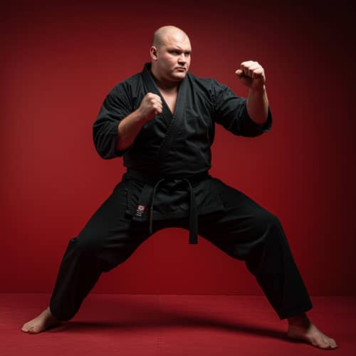 Massive Russian Fighter in Karate Uniform