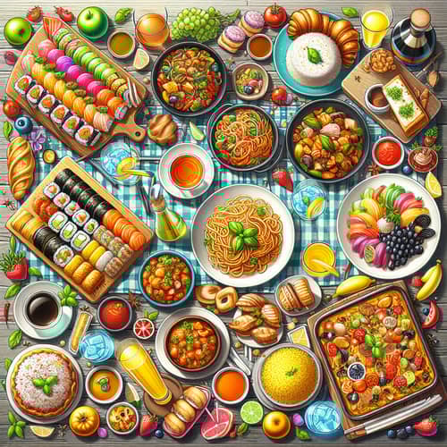 World Cuisine Buffet: Sushi, Pasta, Paella, Curry & More