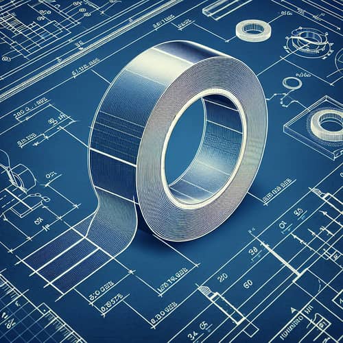 Detailed Blueprint of Adhesive Tape - Metrics, Composition & Aesthetic