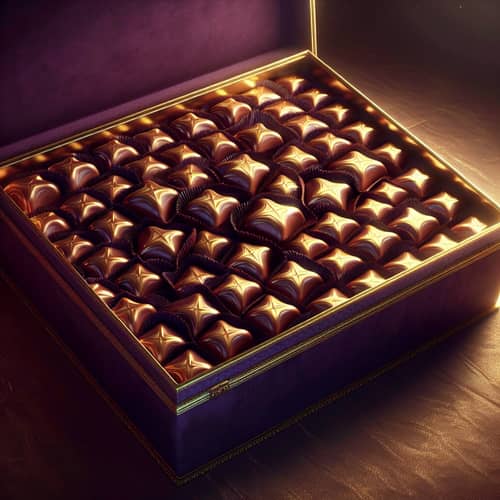 Luxury Milk Chocolates in Shiny Gold Foil Wrappers
