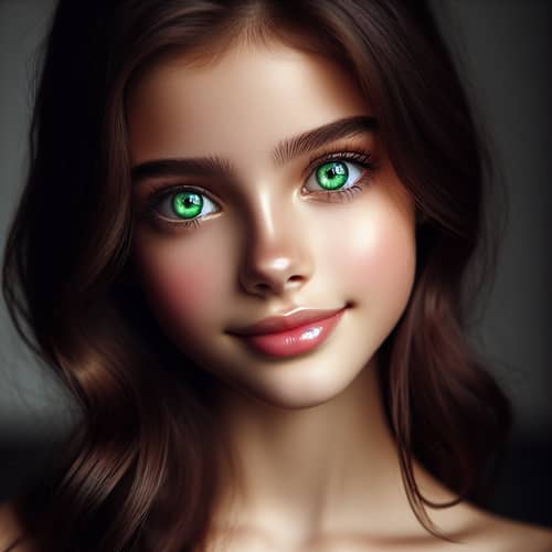 Young Girl with Striking Green Eyes | Natural Beauty Portrait